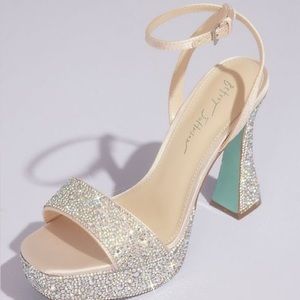 Brand New Betsey Johnson Crystal Embellished Platforms